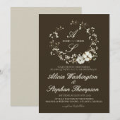 Modern Minimal Winter Floral Wedding Einladung (Vorne/Hinten)