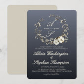 Modern Minimal Winter Floral Wedding Einladung (Vorne/Hinten)