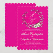 Modern Minimal Winter Floral Wedding Einladung (Vorne/Hinten)