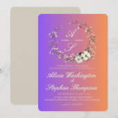 Modern Minimal Winter Floral Wedding Einladung (Vorne/Hinten)