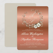 Modern Minimal Winter Floral Wedding Einladung (Vorne/Hinten)