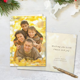 Modern Minimal With Love Family Photo Christmas Karte