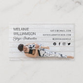 Modern & Minimal Yoga Instructor Vollständiges Fot Visitenkarte (Rückseite)