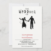 Modern Minimal Zombie Horde Hochzeitseinladung Einladung (Vorderseite)