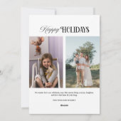 Modern minimale 3 Fotos Weihnachtskarte Feiertagskarte (Rückseite)