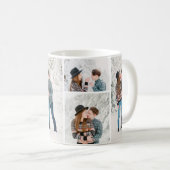 Modern minimale 5 Foto Weihnachts-elegante Drehbuc Kaffeetasse (VorderseiteRechts)