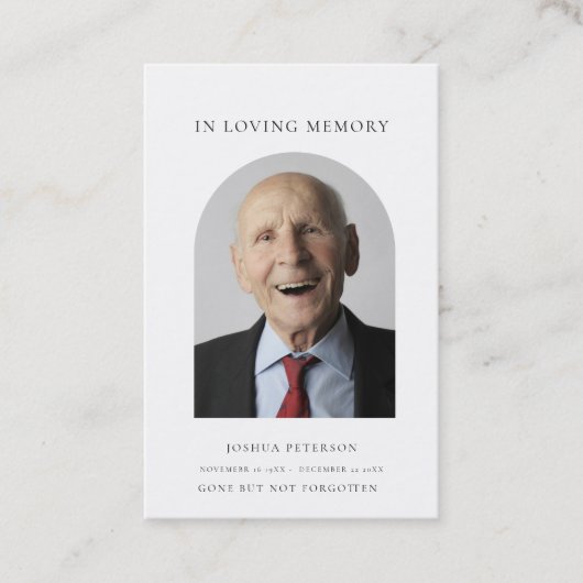 Modern minimale Beerdigungskarte Visitenkarte (Vorderseite)