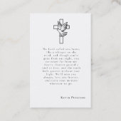 Modern minimale Beerdigungskarte Visitenkarte (Rückseite)