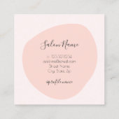 Modern minimale blütenrosa Nägel Quadratische Visitenkarte (Rückseite)