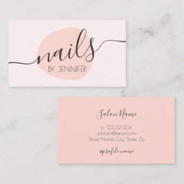 Modern minimale blütenrosa Nägel Visitenkarte