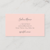 Modern minimale blütenrosa Nägel Visitenkarte (Rückseite)