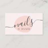 Modern minimale blütenrosa Nägel Visitenkarte (Vorderseite)