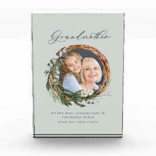 Modern minimale Eukalyptus-Kranz-Foto Großmutter Fotoblock