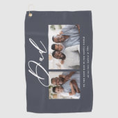 Modern minimale Multi-Foto-Skript Papa-Geschenk Go Golfhandtuch (Vorderseite)