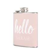 Modern minimale Pastel Pink Hallo und Sie nennen Flachmann (Links)