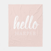 Modern minimale Pastel Pink Hallo und Sie nennen Fleecedecke (Vorderseite)