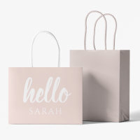 Modern minimale Pastel Pink Hallo und Sie nennen