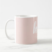 Modern minimale Pastel Pink Hallo und Sie nennen Kaffeetasse (Links)