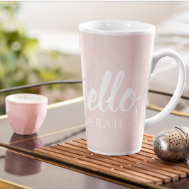 Modern minimale Pastel Pink Hallo und Sie nennen Milchtasse