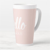 Modern minimale Pastel Pink Hallo und Sie nennen Milchtasse (Rechte Ecke)