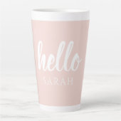 Modern minimale Pastel Pink Hallo und Sie nennen Milchtasse (Vorderseite)