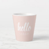 Modern minimale Pastel Pink Hallo und Sie nennen Milchtasse (Vorderseite)