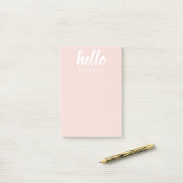 Modern minimale Pastel Pink Hallo und Sie nennen Post-it Klebezettel