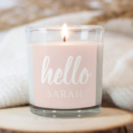 Modern minimale Pastel Pink Hallo und Sie nennen Quadratischer Aufkleber