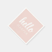 Modern minimale Pastel Pink Hallo und Sie nennen Serviette (Ecke)