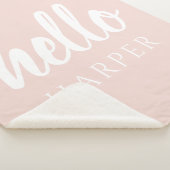 Modern minimale Pastel Pink Hallo und Sie nennen Sherpadecke (3/4)