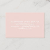 Modern minimale Pastel Pink Hallo und Sie nennen Visitenkarte (Rückseite)