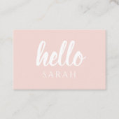 Modern minimale Pastel Pink Hallo und Sie nennen Visitenkarte (Vorderseite)