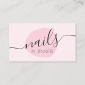 Modern minimale rosa Nägel Visitenkarte (Vorderseite)