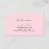 Modern minimale rosa Typografie Visitenkarte (Rückseite)
