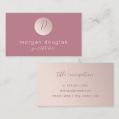 Modern minimale Rose   Visitenkarte (Vorne/Hinten)