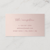 Modern minimale Rose   Visitenkarte (Rückseite)