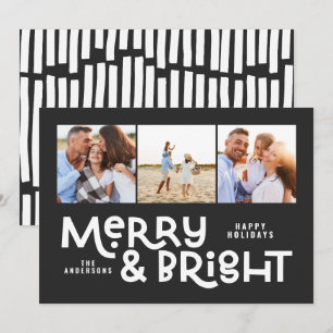 Modern minimale Typografie 3 Foto Weihnachtsspass Feiertagskarte