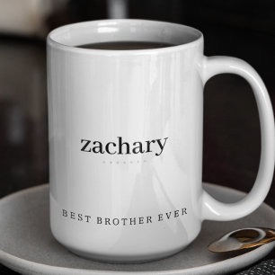 Modern minimaler Bruder jemals personalisiert Zwei Zweifarbige Tasse