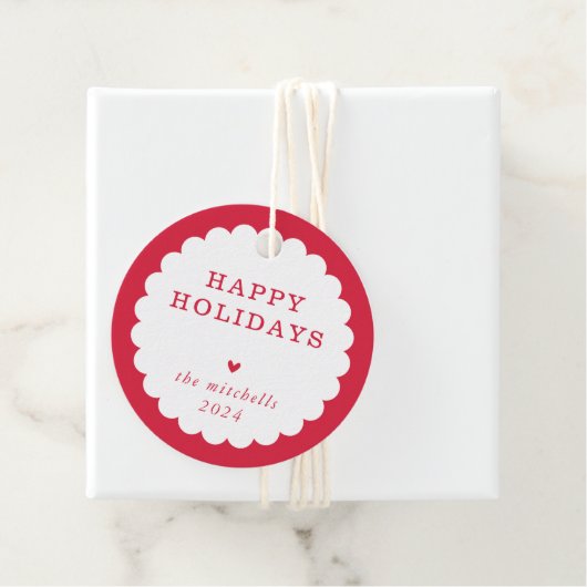 MODERN Minimaler festlicher Platz Jakobswein Geschenkanhänger (Beispiel)