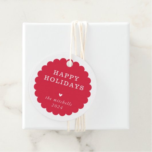 MODERN Minimaler festlicher Spot in Rot Geschenkanhänger (Beispiel)