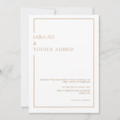 Modern minimaler Gold-Rahmen islamische muslimisch Einladung (Vorderseite)