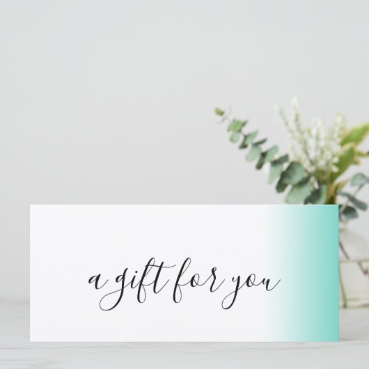 Modern minimaler Gradientenminze, weißes Make-up & (Stehend Vorderseite)