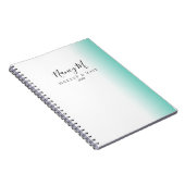 Modern minimaler Gradientenminze, weißes Make-up & Notizblock (Rechte Seite)