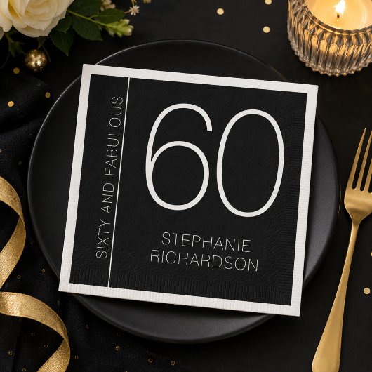 Modern Minimaler Sechzigster und Fantastischer 60. Serviette