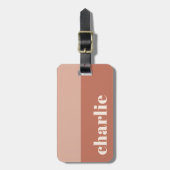 Modern minimaler Terracotta-Schatten vertikaler Na Gepäckanhänger (Vorderseite vertikal)