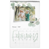 Modern minimales Eukalyptus-Foto-Skript Kalender (Feb 2027)
