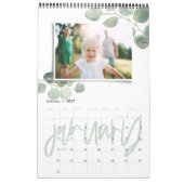 Modern minimales Eukalyptus-Foto-Skript Kalender (Jan 2027)