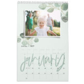 Modern minimales Eukalyptus-Foto-Skript Kalender (Jan 2027)