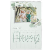 Modern minimales Eukalyptus-Foto-Skript Kalender (Feb 2026)