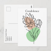 Modern | Minimales Mitgefühl | BLUME Postkarte (Vorne/Hinten)